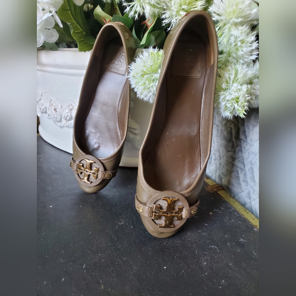 Tory Burch Olive Green Leather Ballet Flats loafers 8M